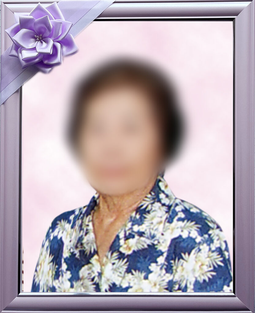 神奈川県　Ｉ様　女性78歳の遺影写真